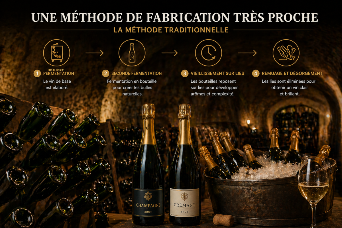 methode traditionnelle champagne fermentation bouteille cave vin