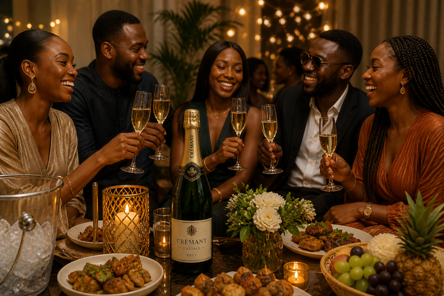 Célébration élégante et conviviale en intérieur
