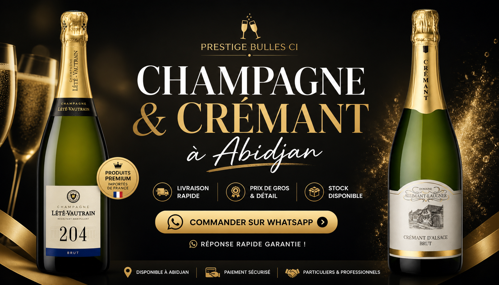 Champagne et crémant à Abidjan