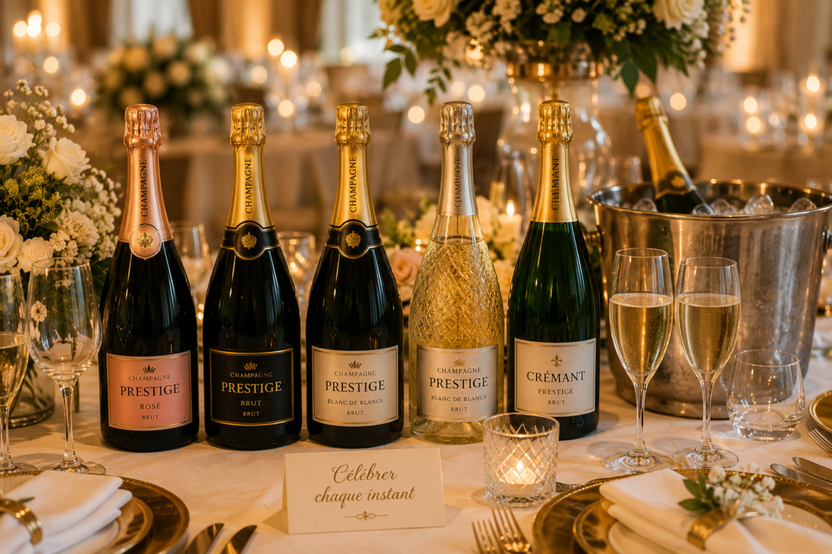 Table élégante de célébration et champagne